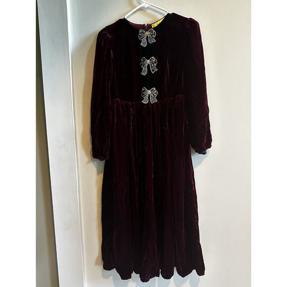 Esme Dresses & Skirts - ESME THE GREAT GATSBY VELVET MIDI DRESS Size Small Whimsy Goth Holiday Keyhole